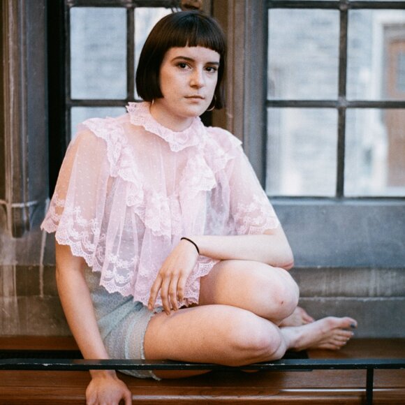 Vintage Light Green-blue lace slip - Picture 7 of 8